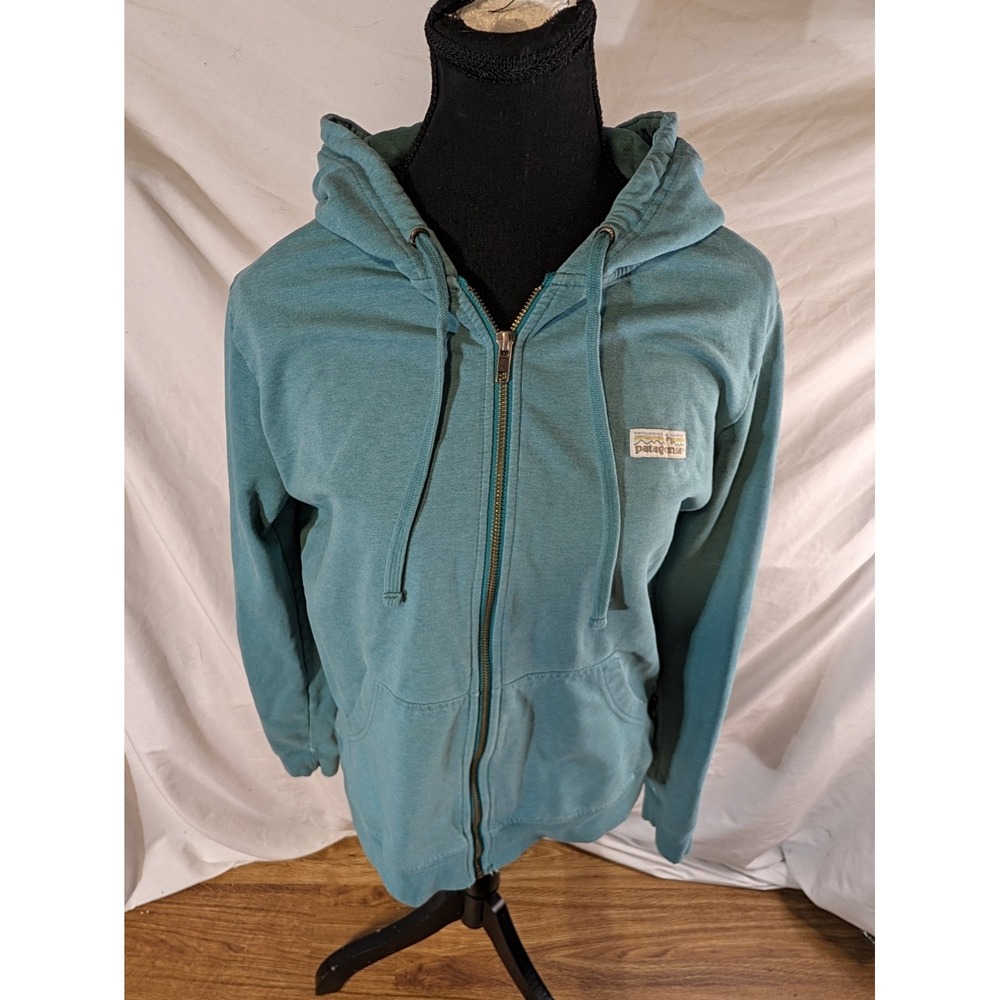Patagonia Pastel P-6 Label Ahnya Full Zip Hoodie Womens S Blue 39561